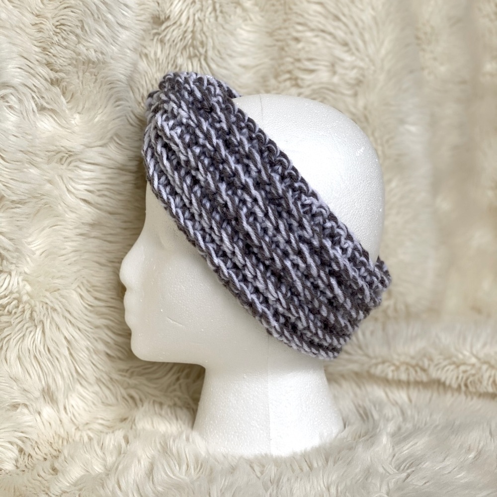 Gray and White Winter Headband